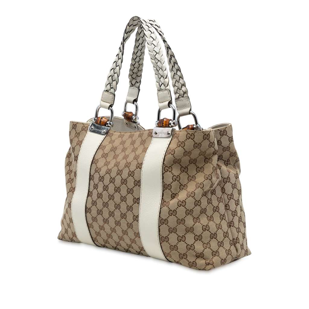Gucci Medium GG Canvas Bamboo Libeccio Tote - 2