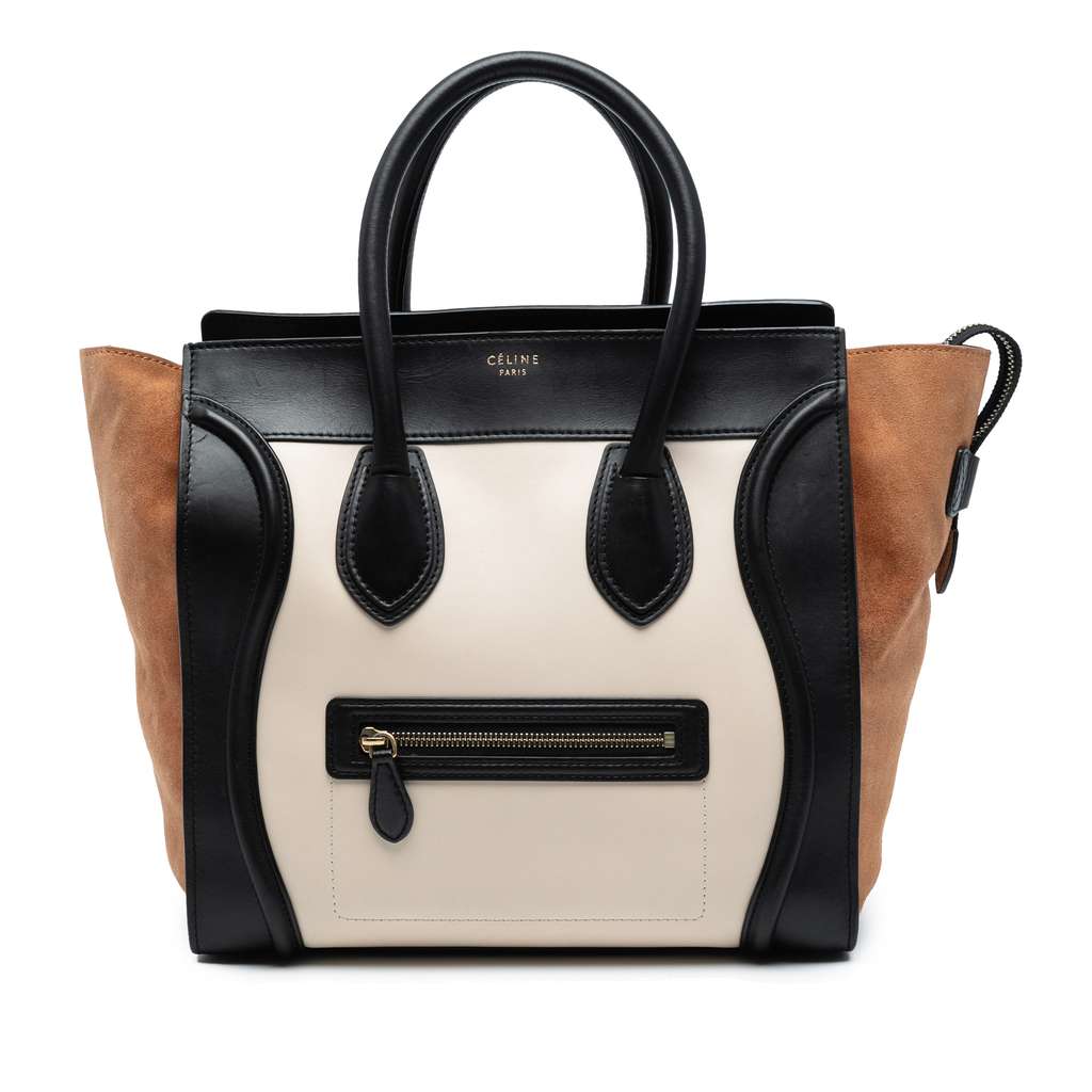 Celine Mini Tricolor Leather Luggage Tote