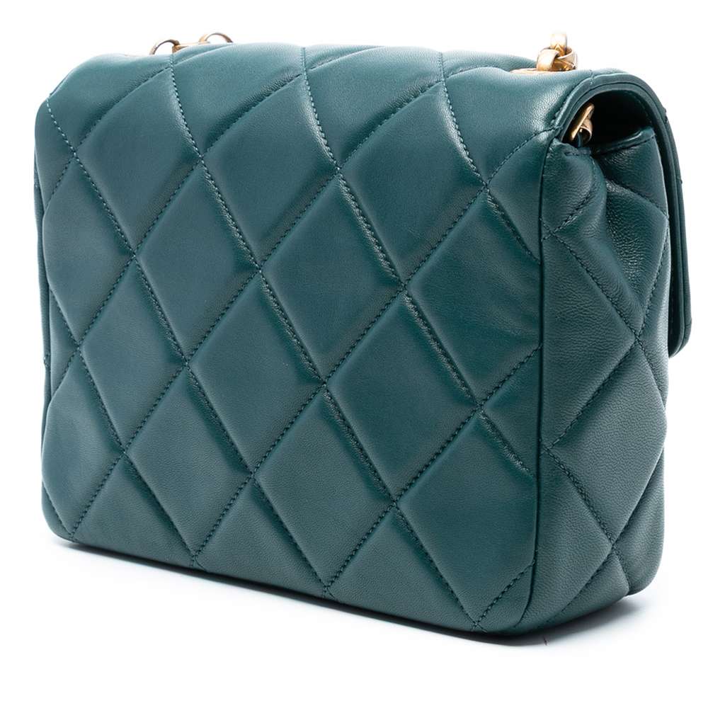 Chanel Mini Square Quilted Lambskin Bijoux Logo Chain Flap - 2