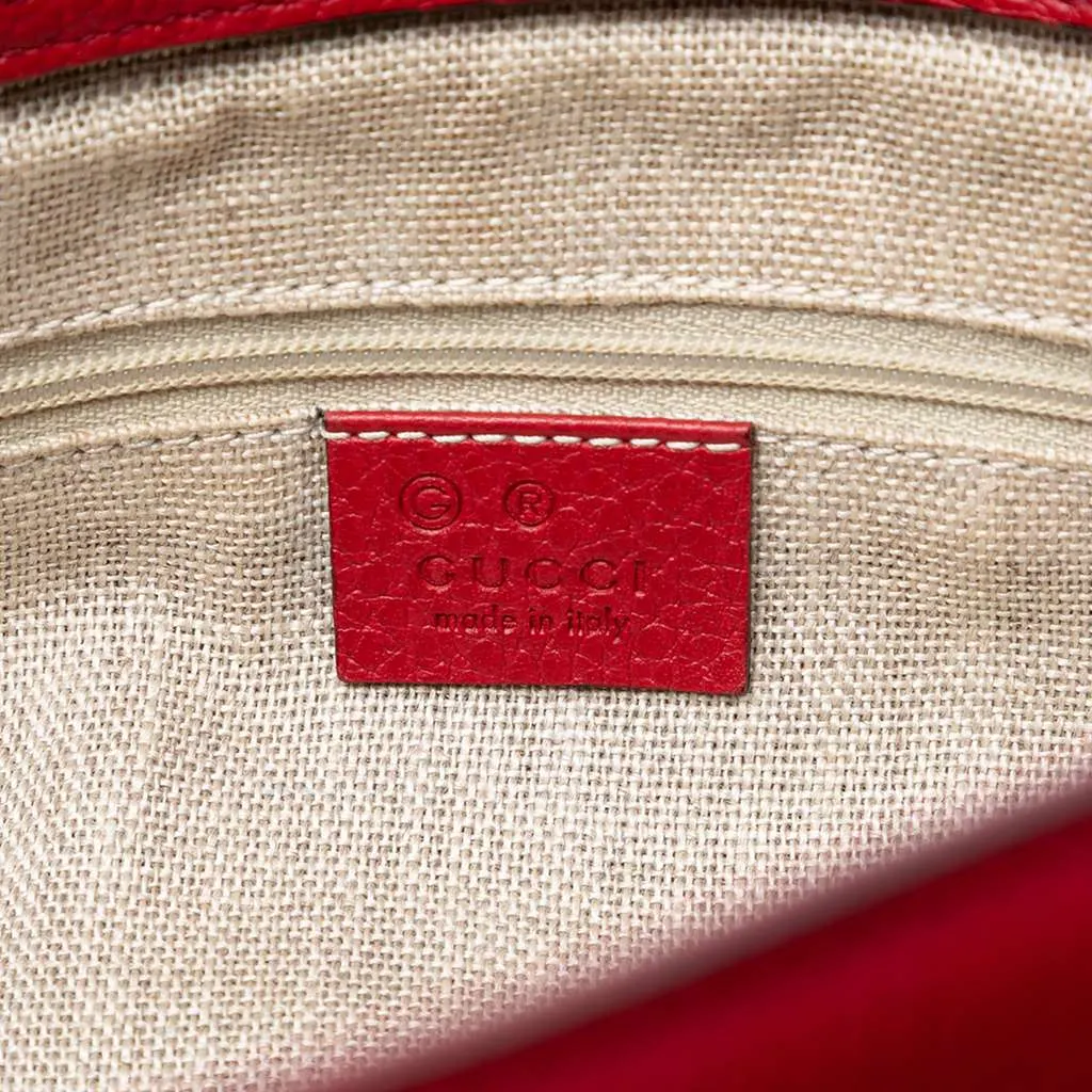 Gucci Leather Bamboo Tassel Satchel Red Leather Good - Box View