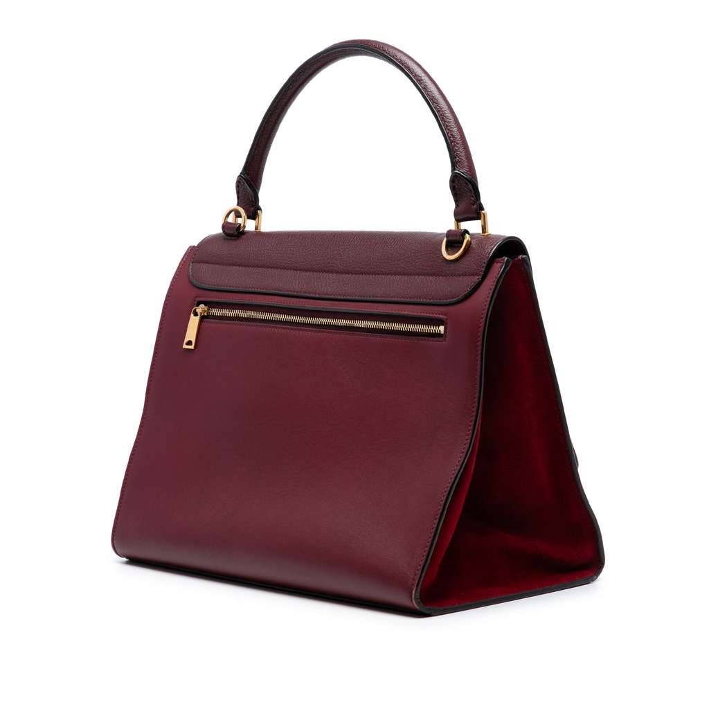 Celine Medium Leather Trapeze Satchel - 2