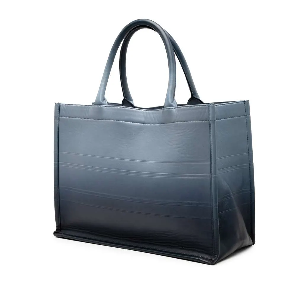 Dior Medium Ombre Embossed Leather Book Tote Blue Leather Very good - Back View