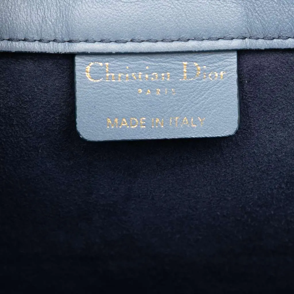 Dior Medium Ombre Embossed Leather Book Tote Blue Leather Very good - Box View