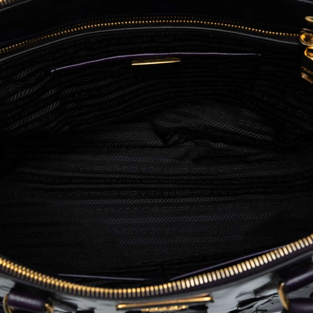 Prada Medium Spazzolato Flowers Galleria Double Zip Satchel - 4