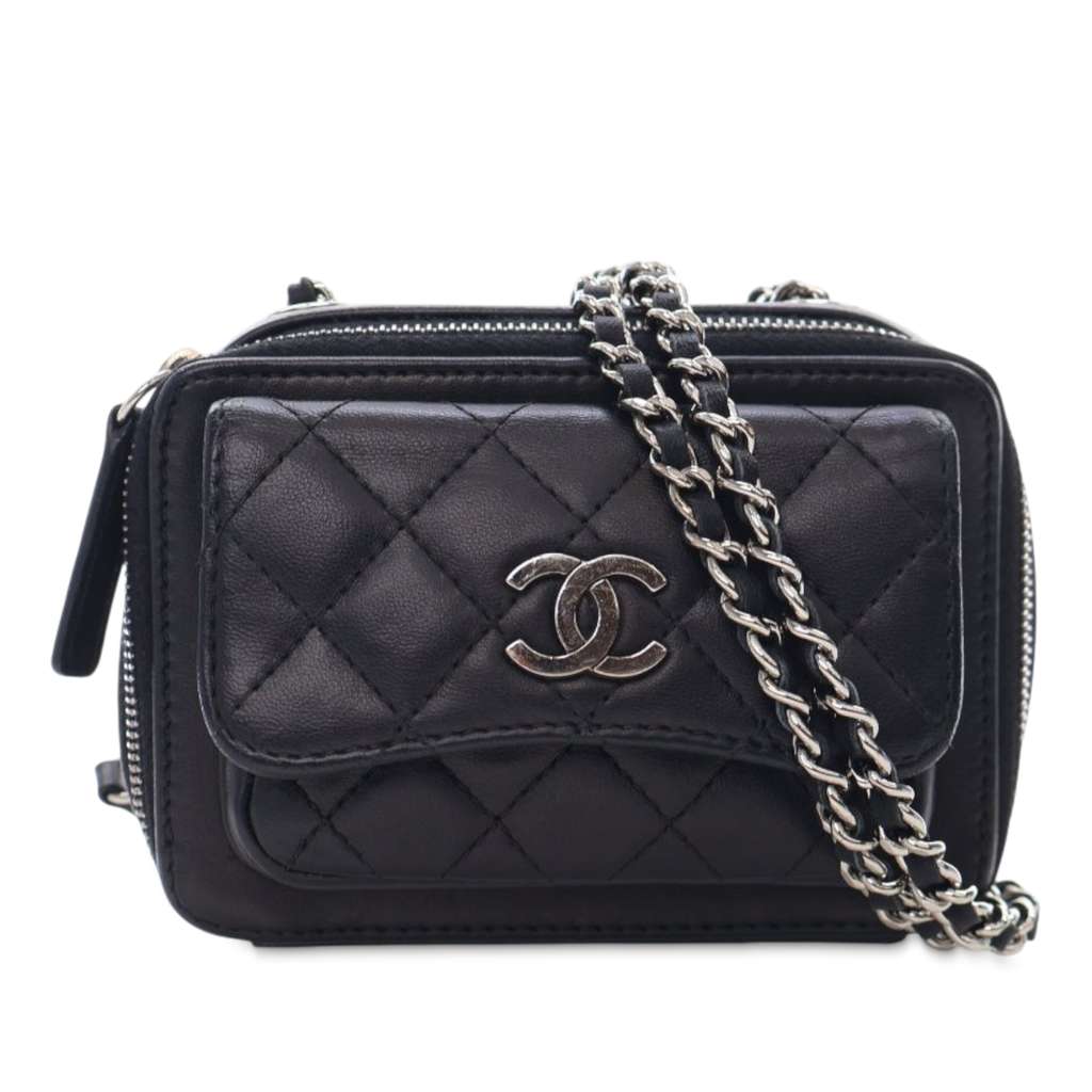 Chanel Mini CC Quilted Calfskin Pocket Box Camera Bag