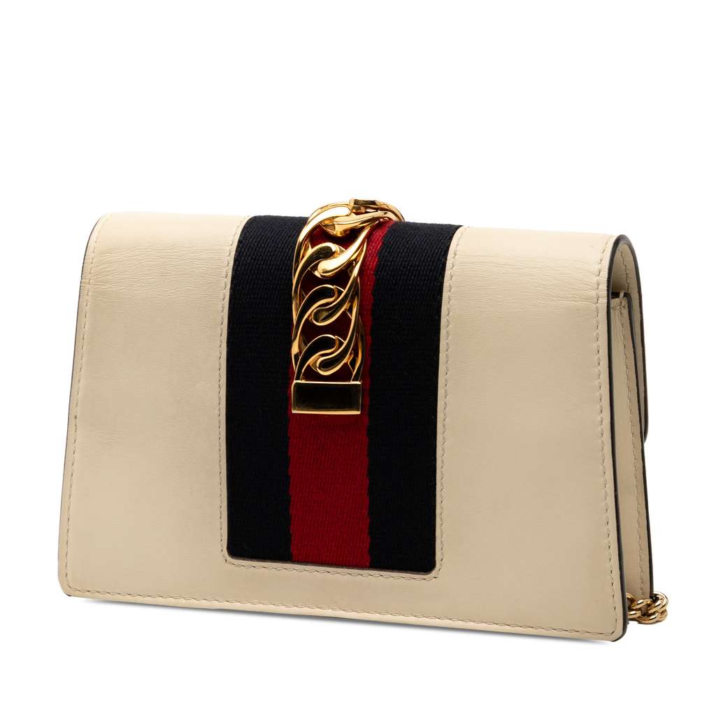 Gucci Super Mini Leather Sylvie Chain Crossbody - 2