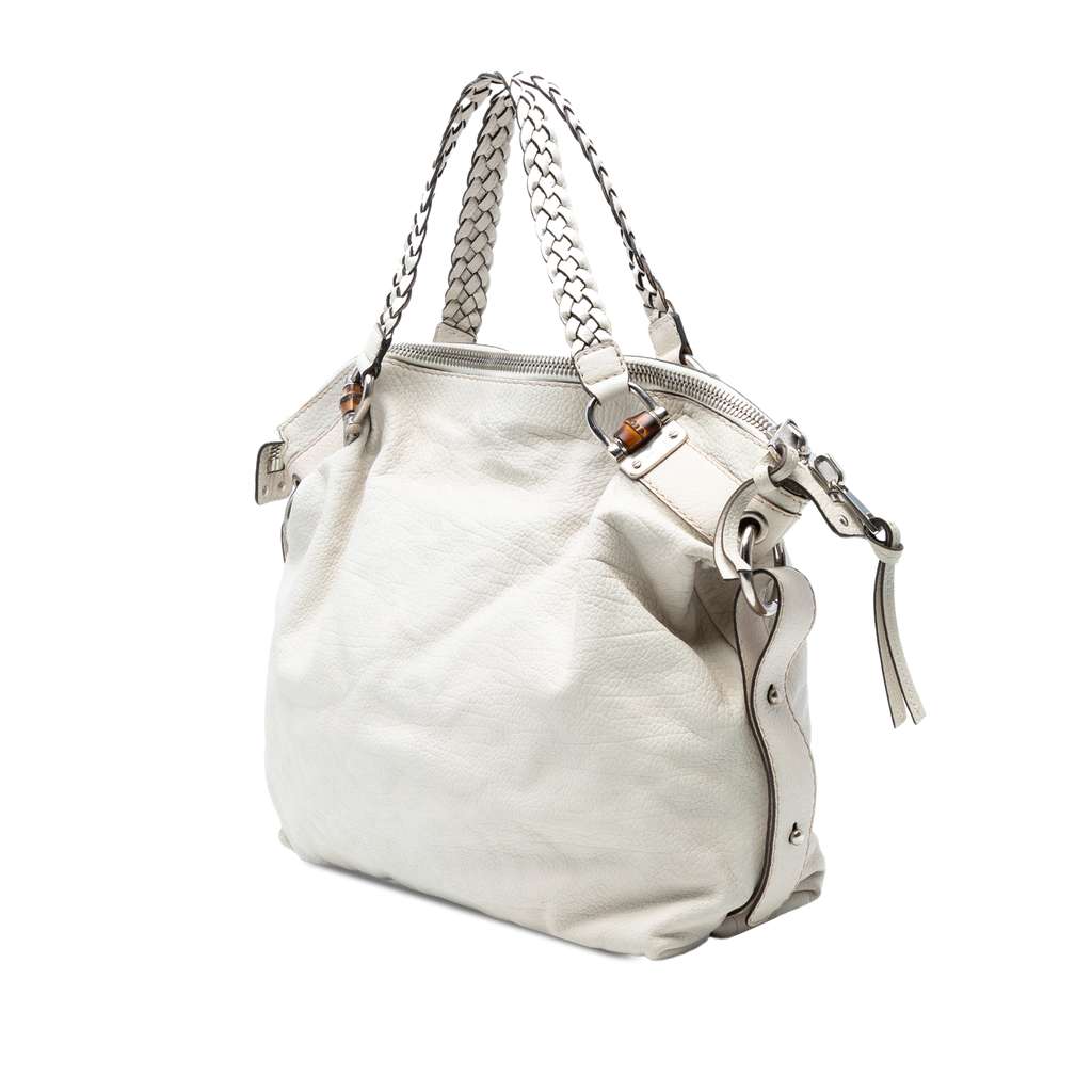 Gucci Large Leather Bamboo Bar Tote - 2