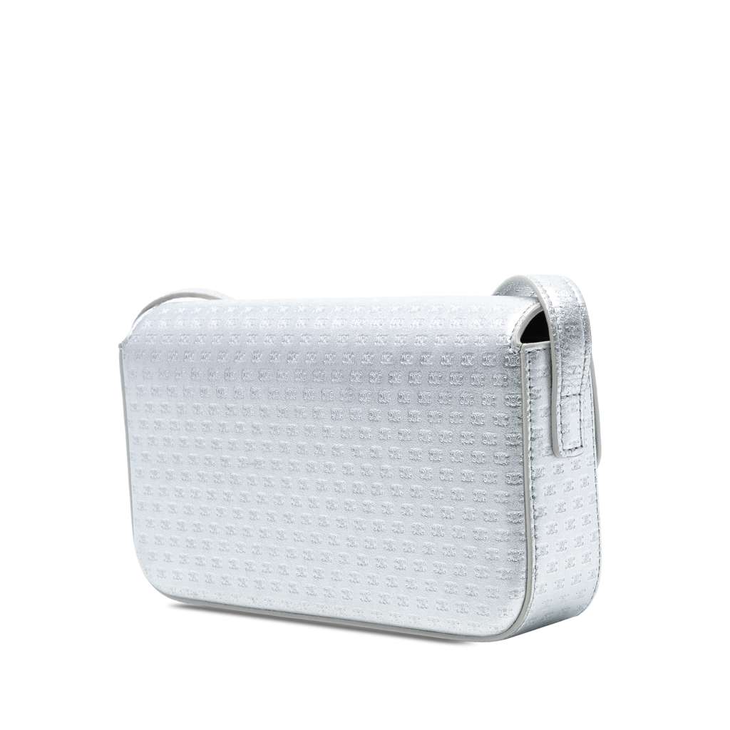 Celine Triomphe All Over Laminated Calfskin Claude Shoulder Bag - 2