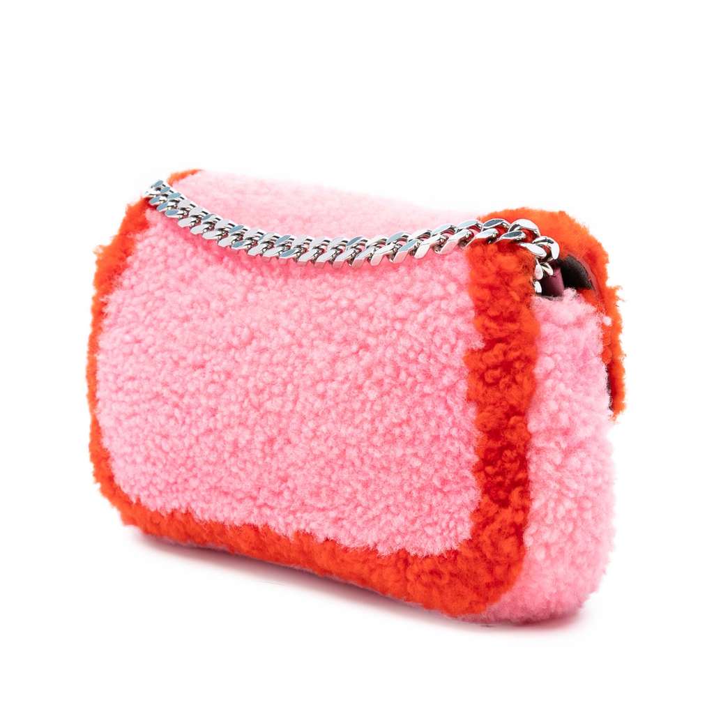 Fendi Micro Bicolor Shearling Baguette Satchel - 2