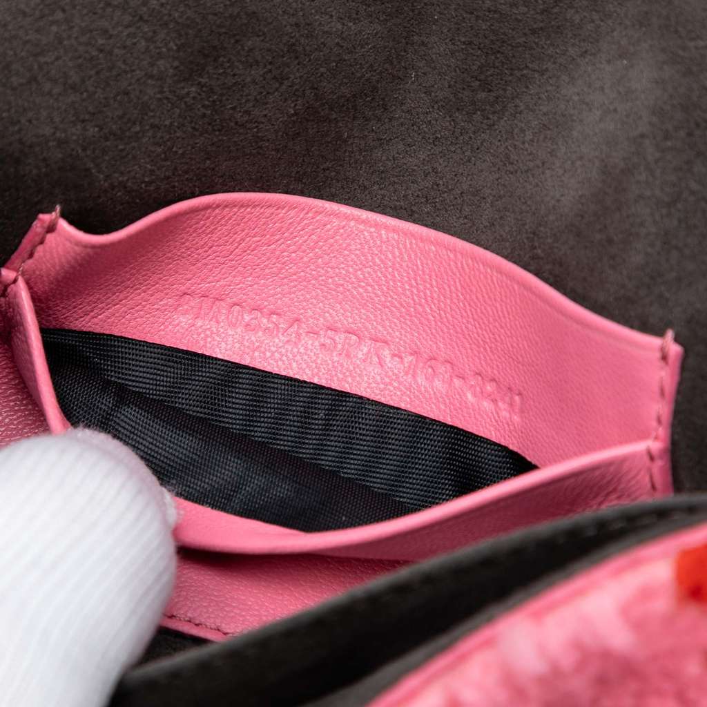 Fendi Micro Bicolor Shearling Baguette Satchel - 5