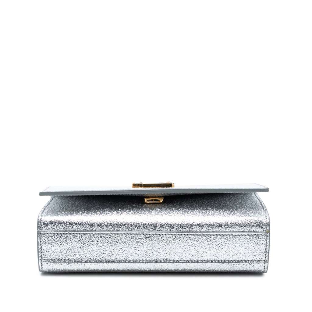 Saint Laurent Small Metallic Calfskin Classic Monogram Kate Crossbody - 3