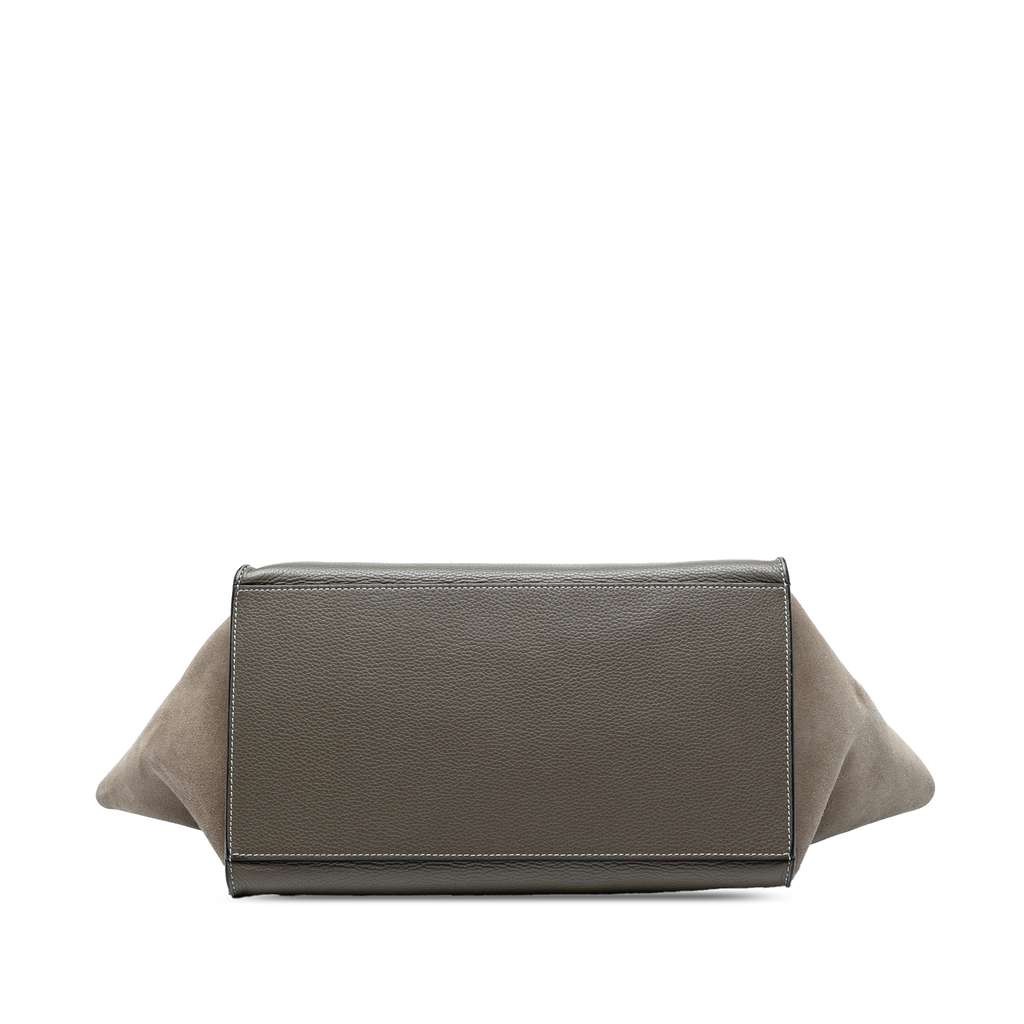 Celine Medium Bicolor Calfskin and Suede Trapeze Satchel - 3