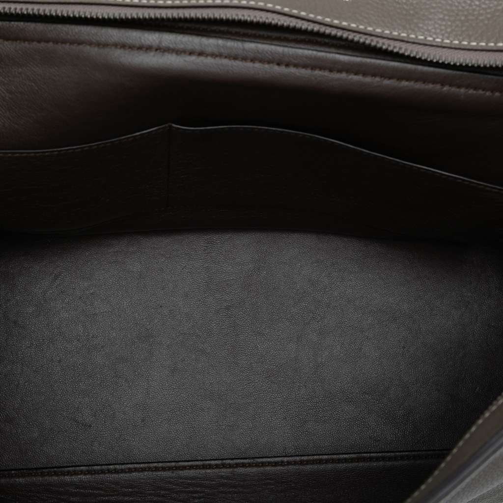 Celine Medium Bicolor Calfskin and Suede Trapeze Satchel - 4