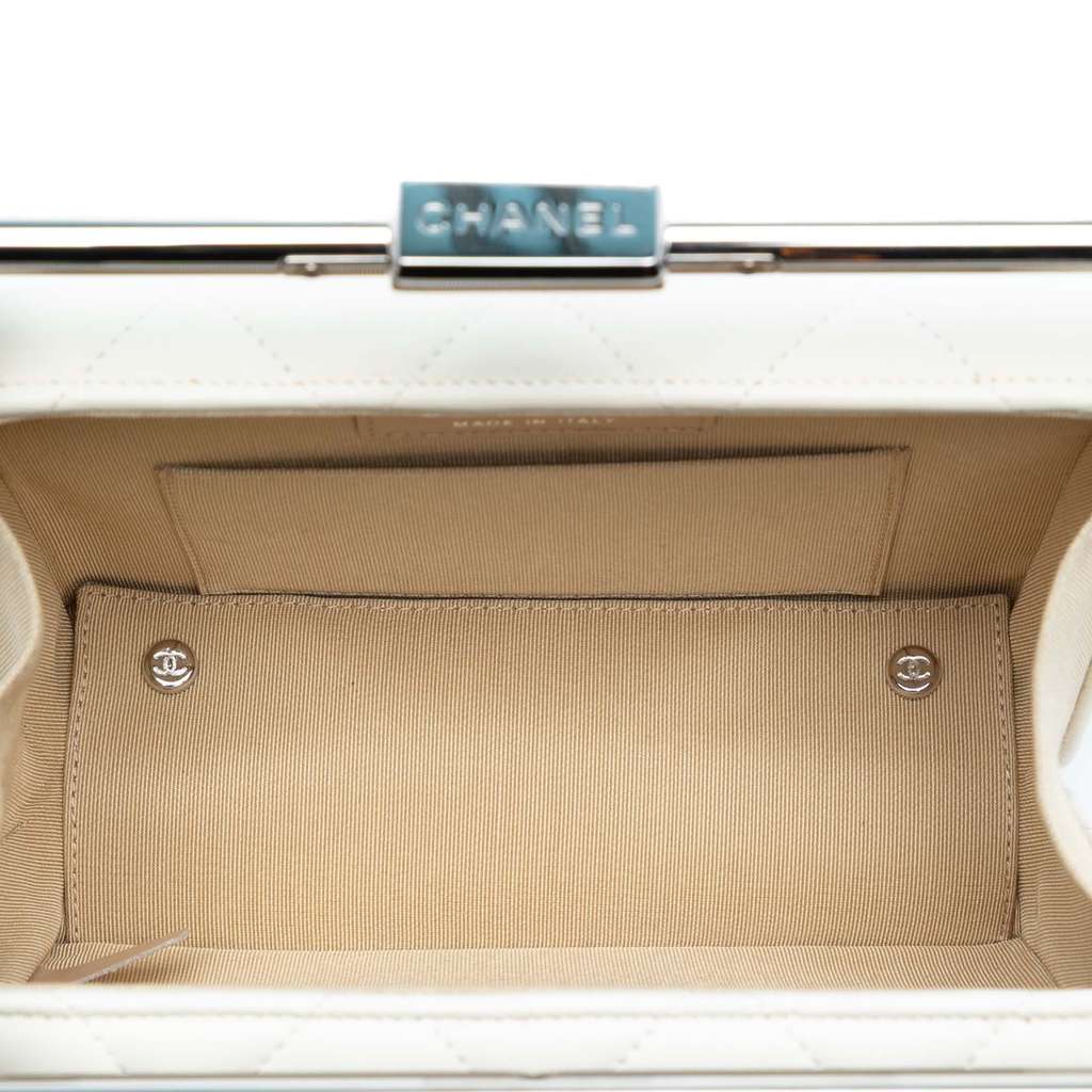 Chanel Quilted Lambskin Metal Bar Convertible Clutch - 4