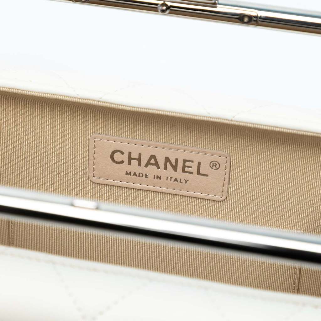 Chanel Quilted Lambskin Metal Bar Convertible Clutch - 5