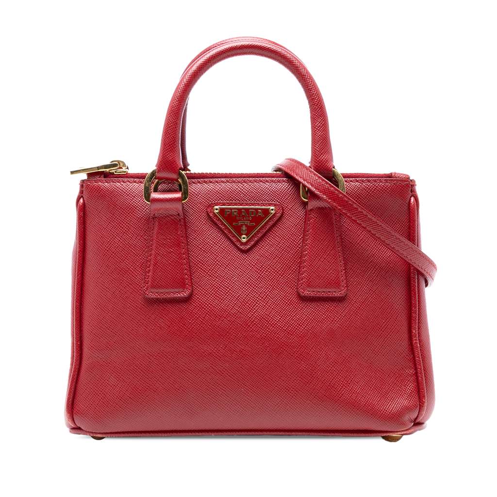 Prada Micro Saffiano Galleria Double Zip Satchel