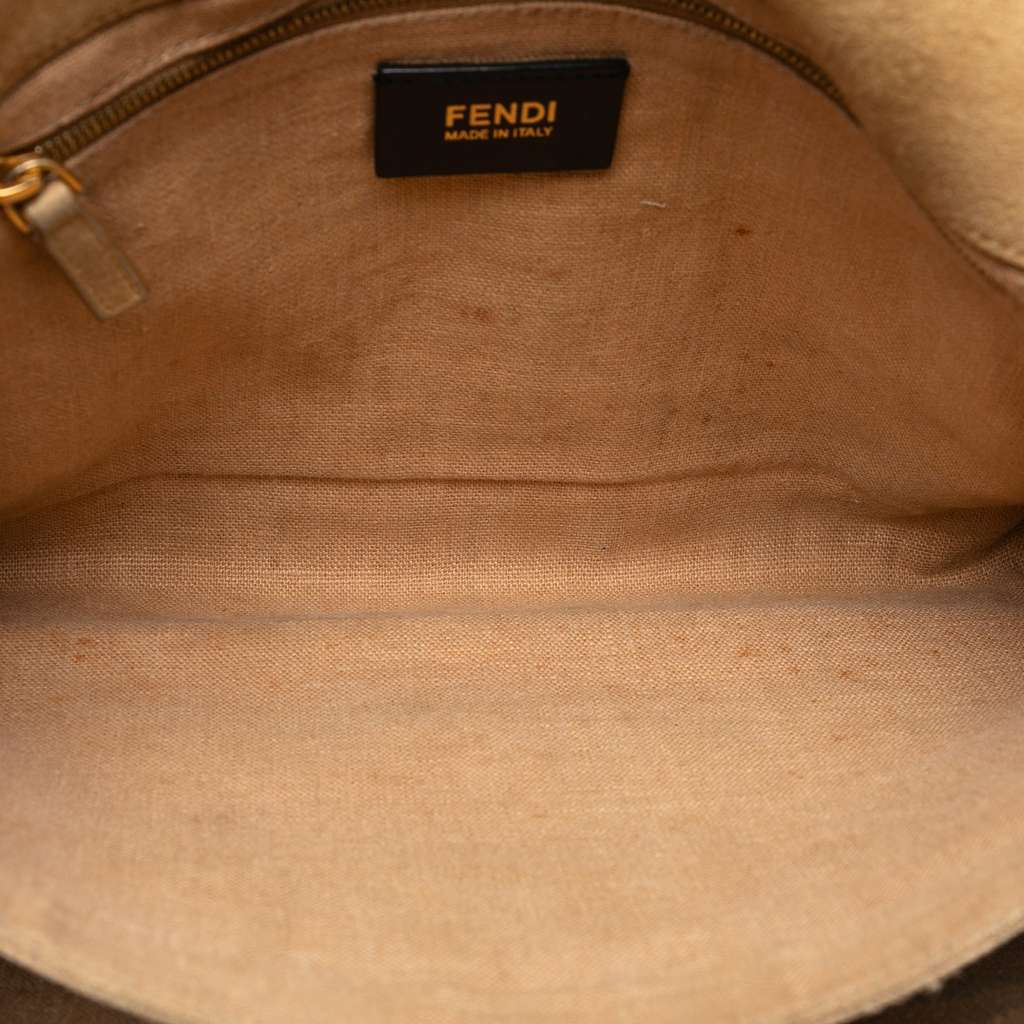 Fendi Large Canvas Pequin Claudia Shoulder Bag - 4