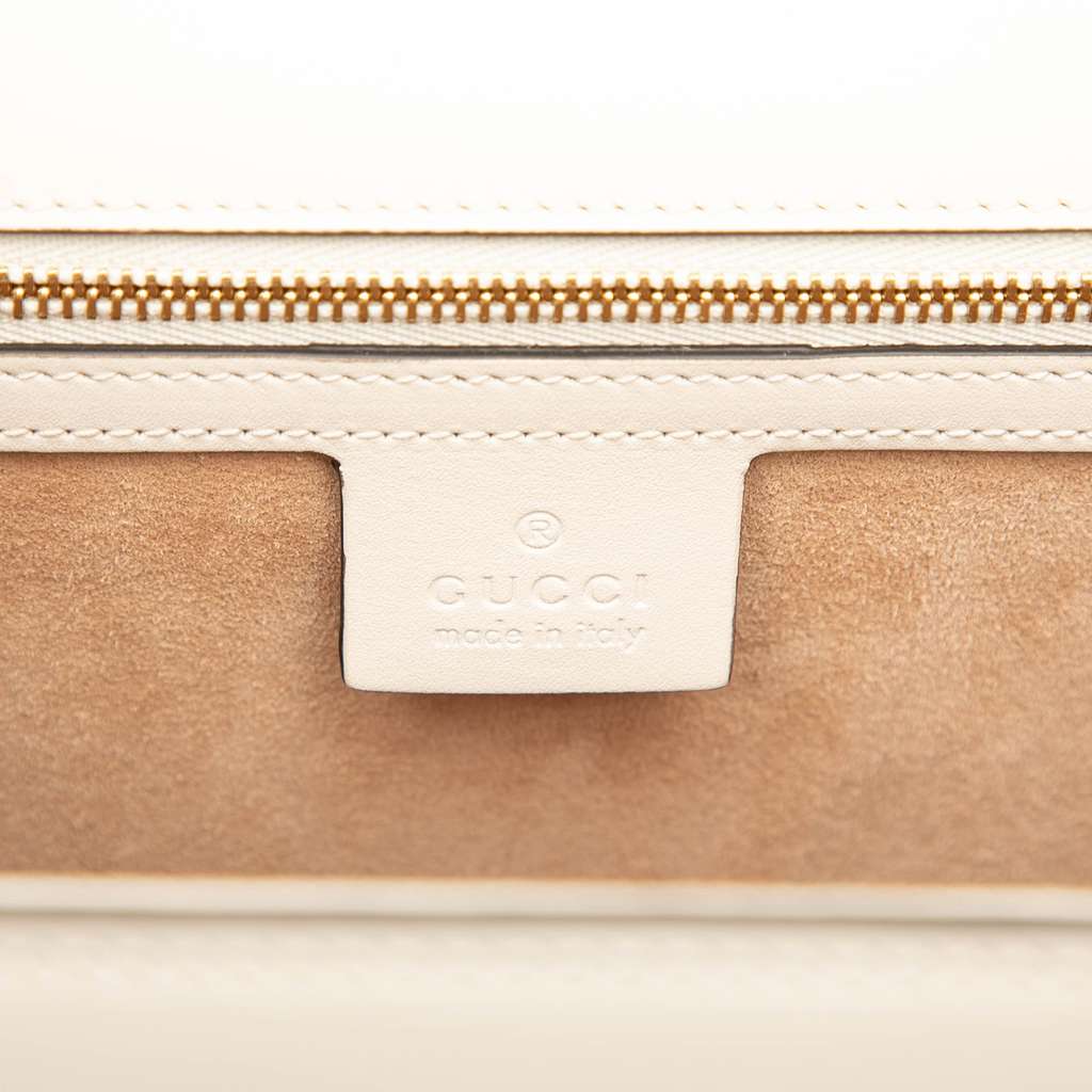 Gucci Medium Floral Embroidered Leather Sylvie Top Handle Bag - 5