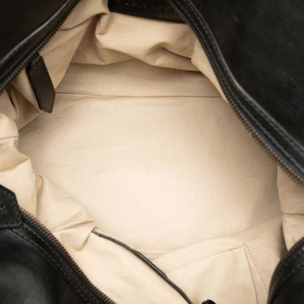 Burberry Leather Trimmed Tweed Striped Weekender - 4