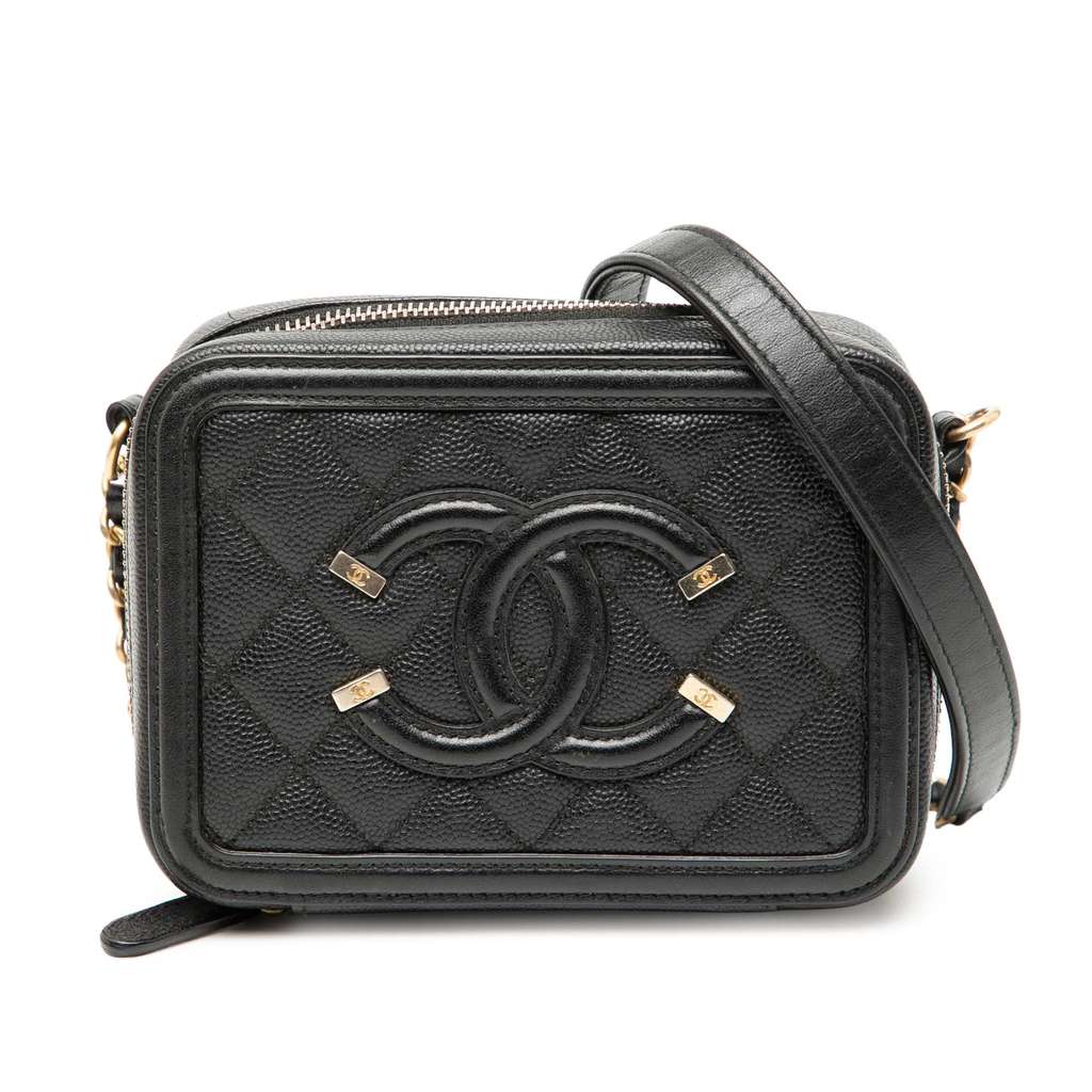 Chanel Mini Caviar CC Filigree Vanity Case