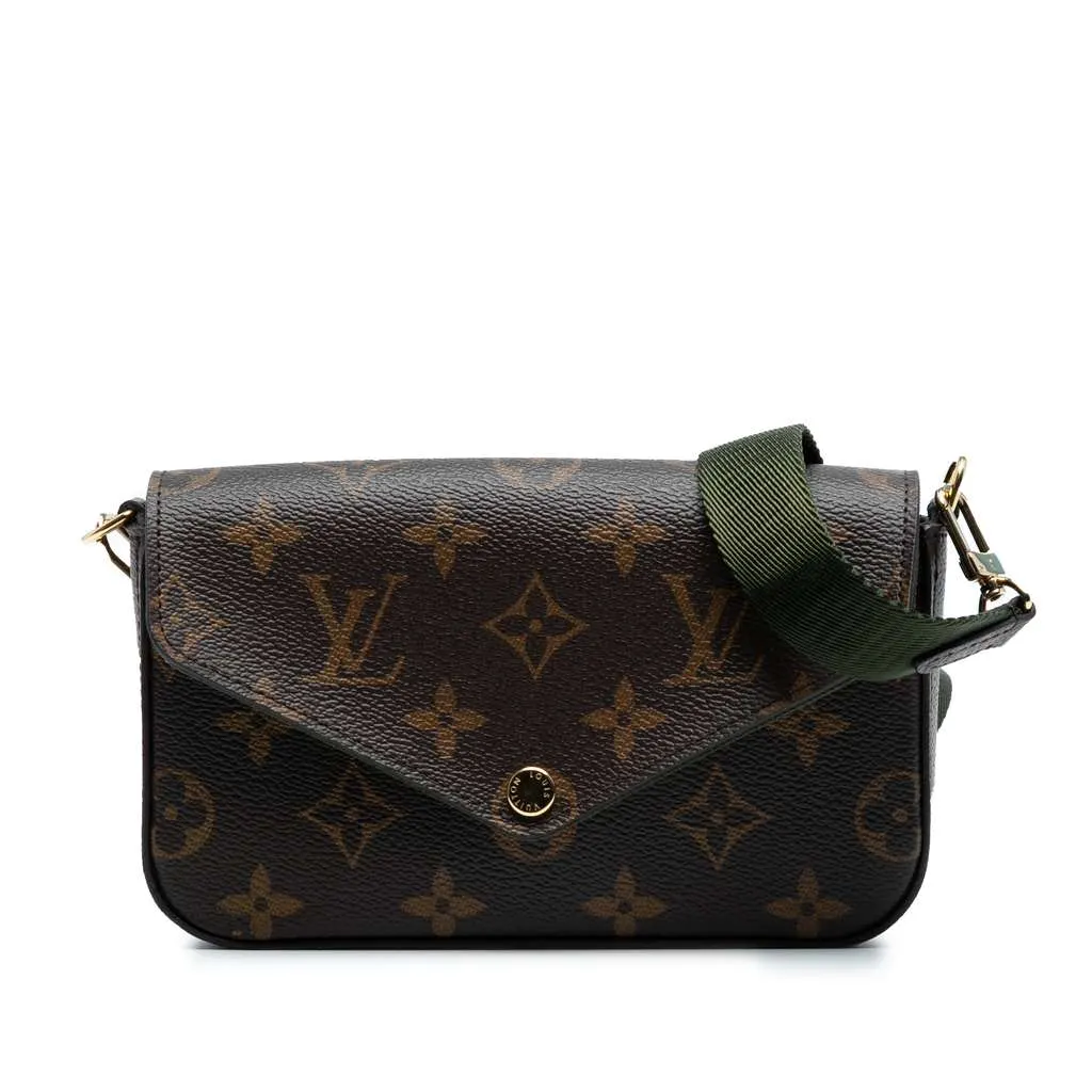 Louis Vuitton Monogram Felicie Strap And Go Brown Good - Front View