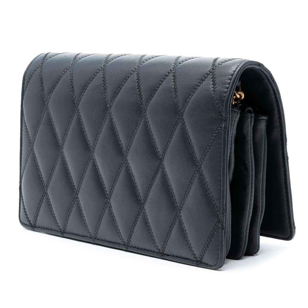 Saint Laurent Diamond Quilted Lambskin Angie Chain Bag - 2