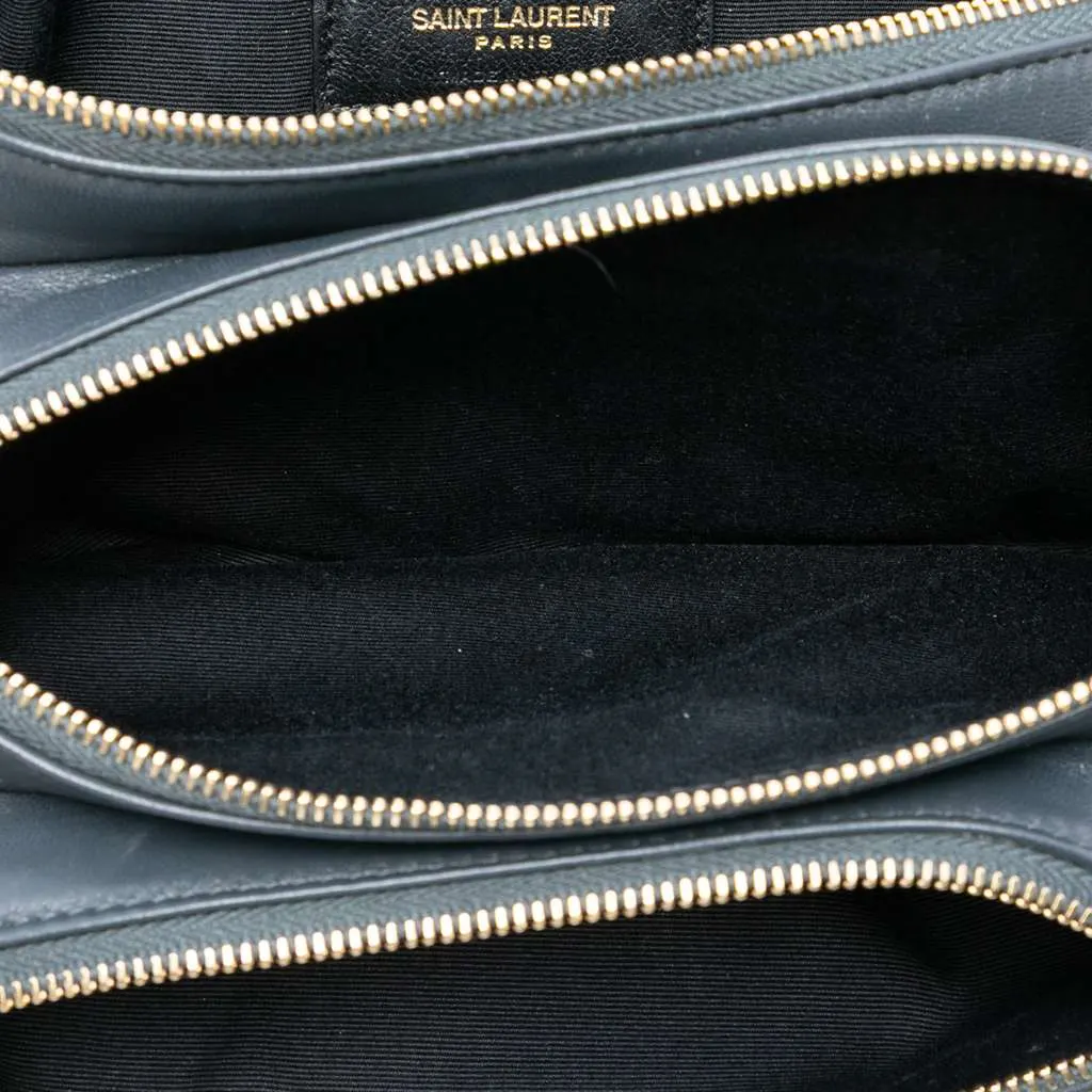 Saint Laurent Diamond Quilted Lambskin Angie Chain Bag Black Leather Very good - Model View