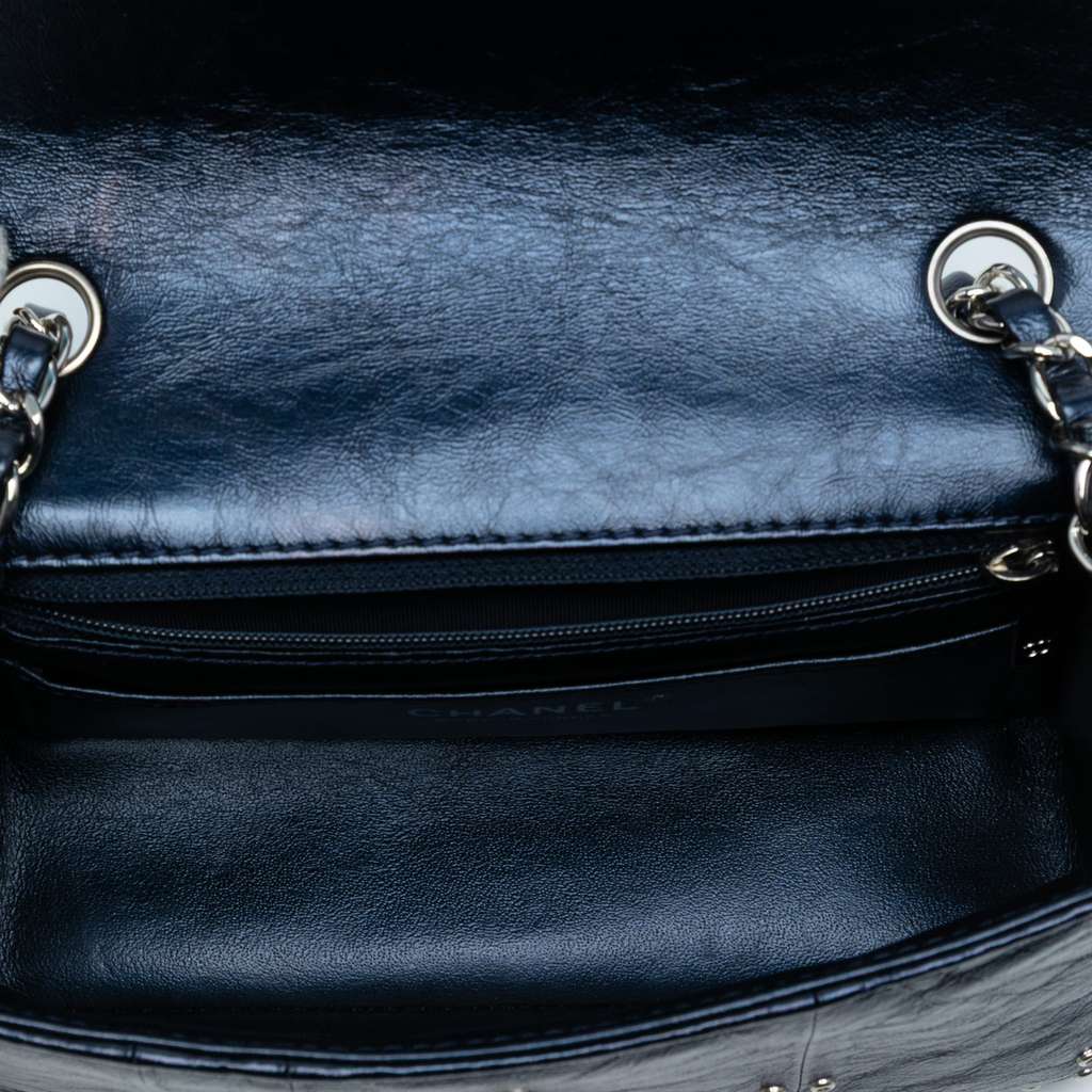 Chanel Mini Rectangular Classic Glazed Calfskin Studded Airlines Single Flap - 4