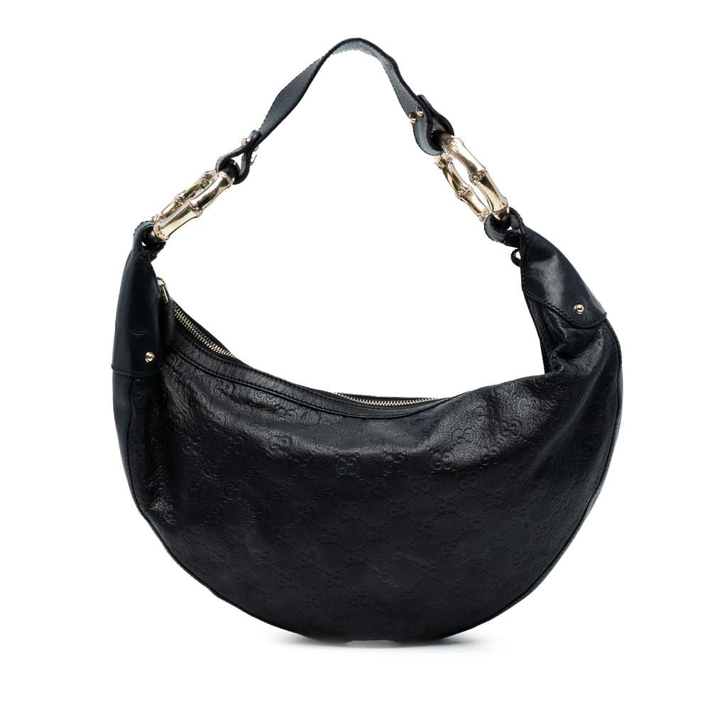 Gucci Guccissima Half Moon Bamboo Ring Hobo