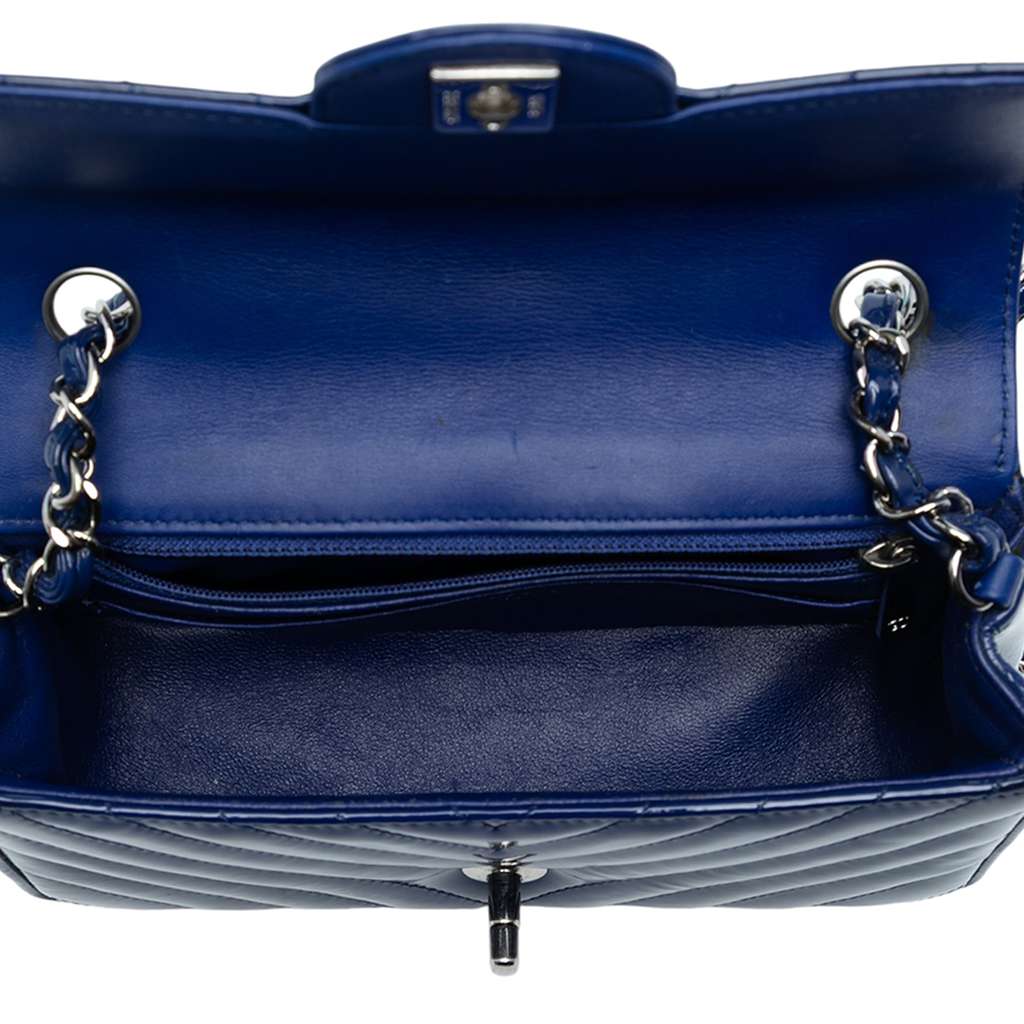 Chanel Mini Rectangular Classic Chevron Patent Single Flap - 4