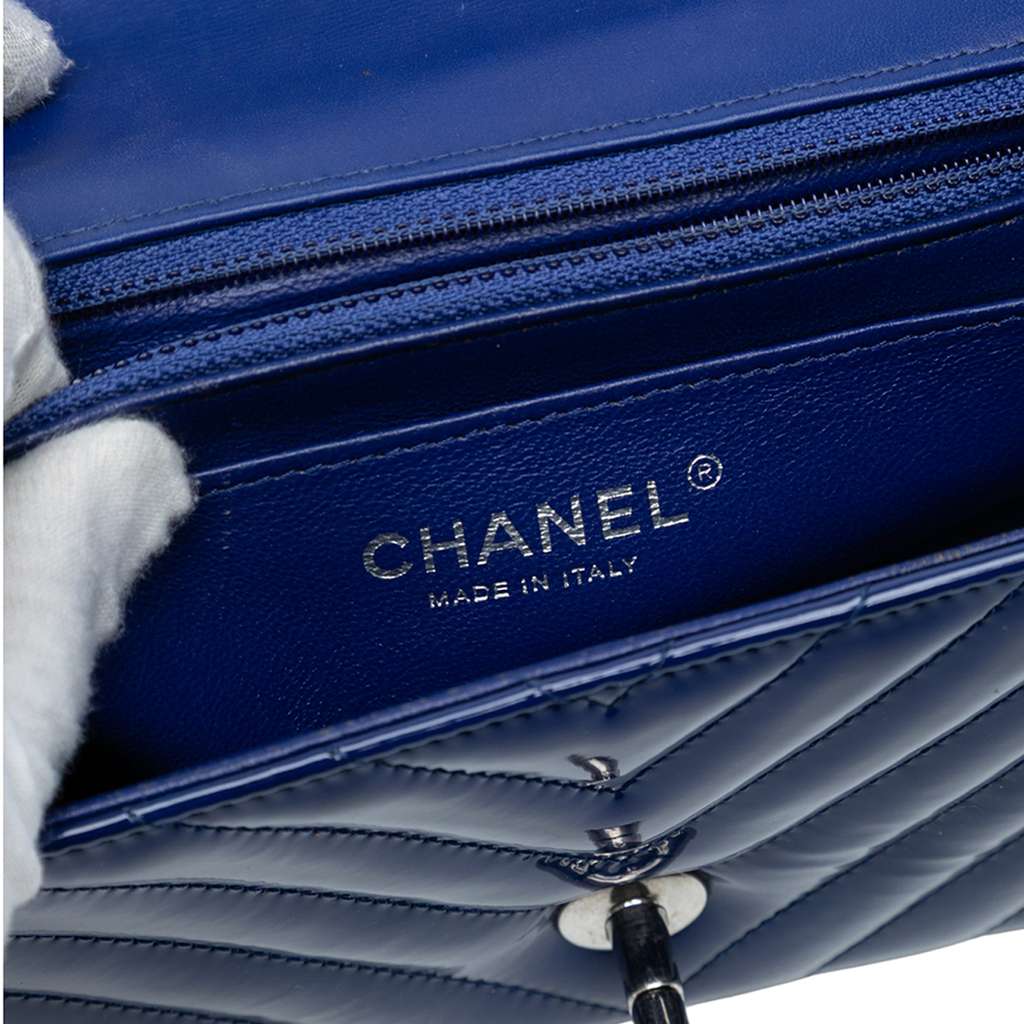 Chanel Mini Rectangular Classic Chevron Patent Single Flap - 5