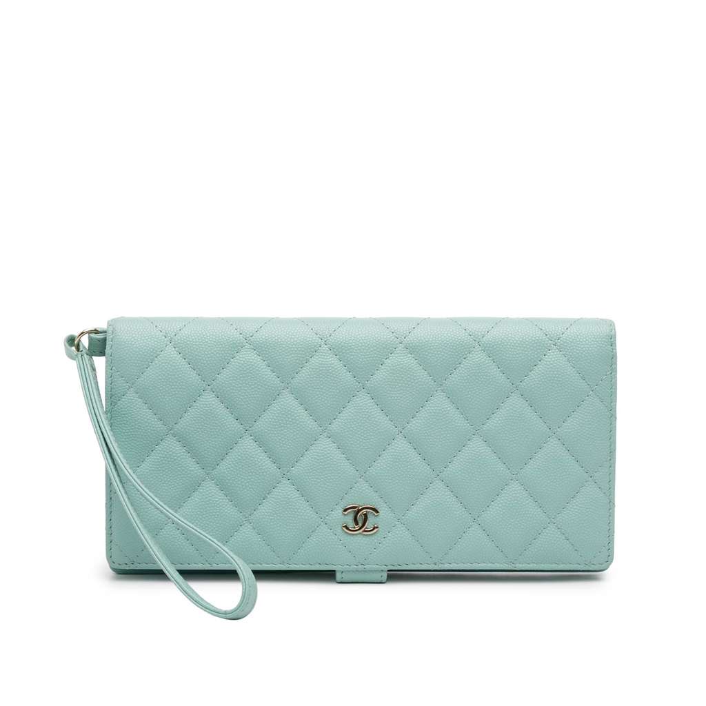 Chanel CC Quilted Caviar Bifold Long Wallet