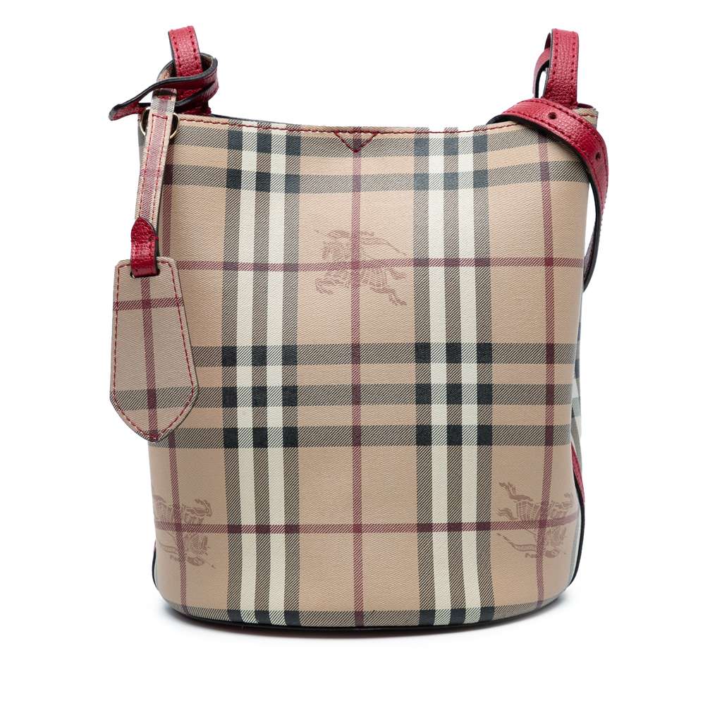 Burberry Haymarket Check Coated Canvas Lorne Bucket Bag