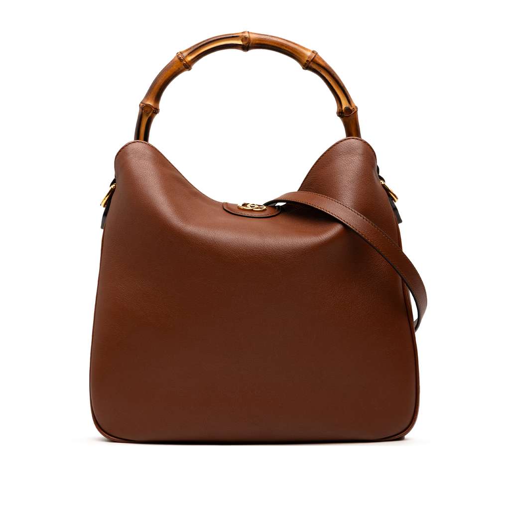 Gucci Medium Leather Bamboo Diana Satchel
