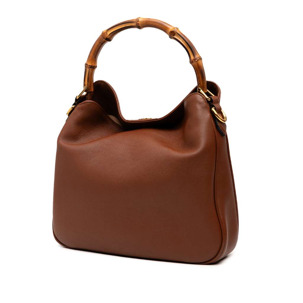 Gucci Medium Leather Bamboo Diana Satchel - 2