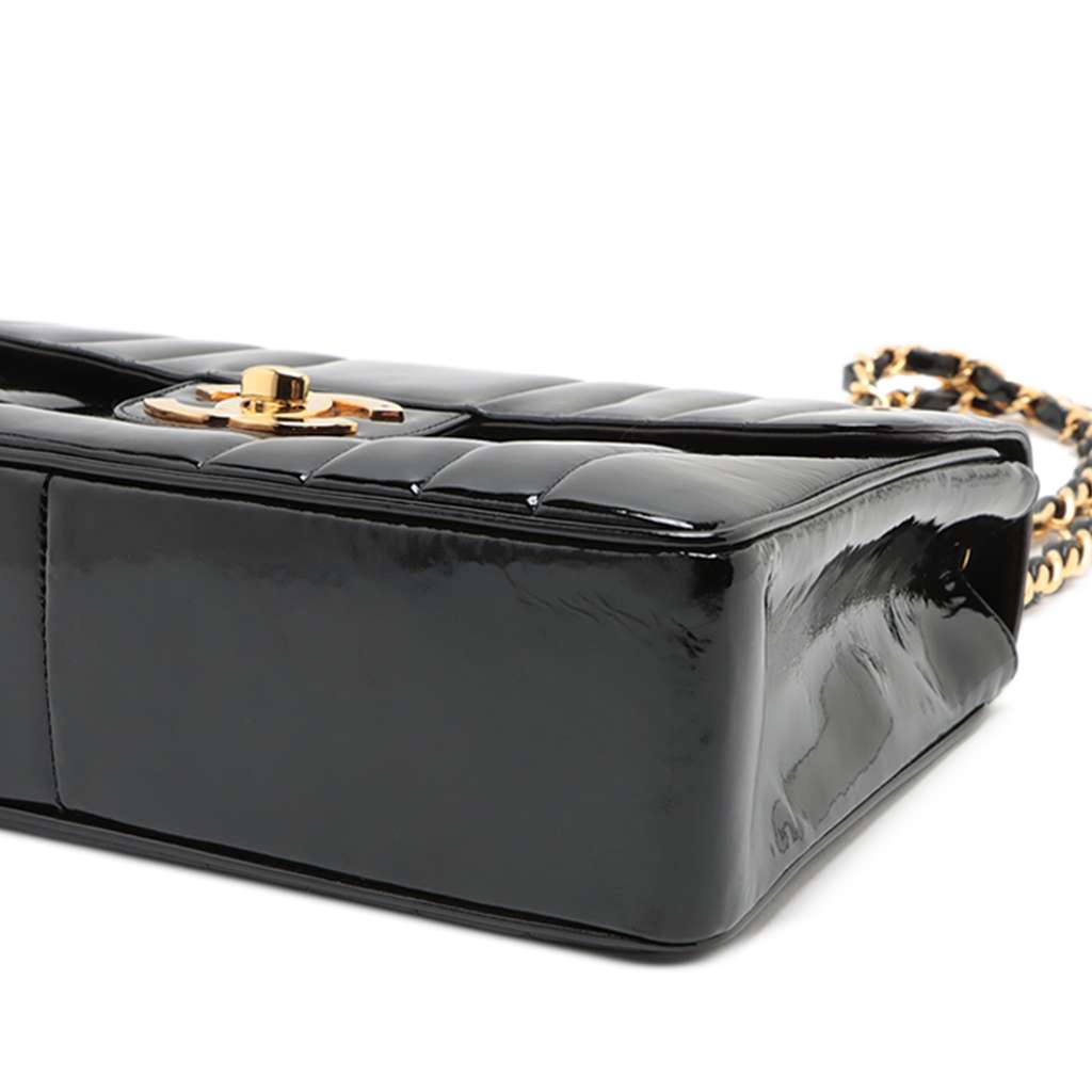 Chanel Jumbo Patent Vertical Quilt Mademoiselle Flap - 3