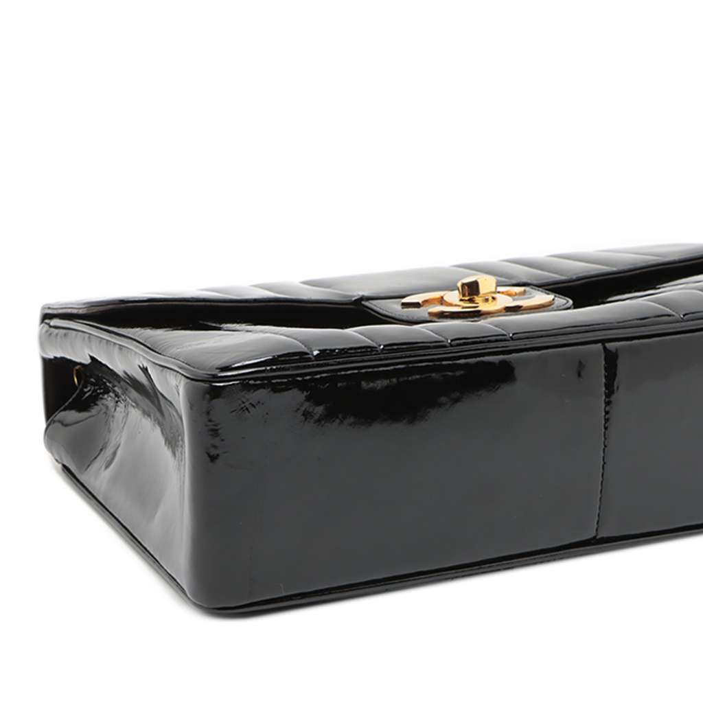 Chanel Jumbo Patent Vertical Quilt Mademoiselle Flap - 4