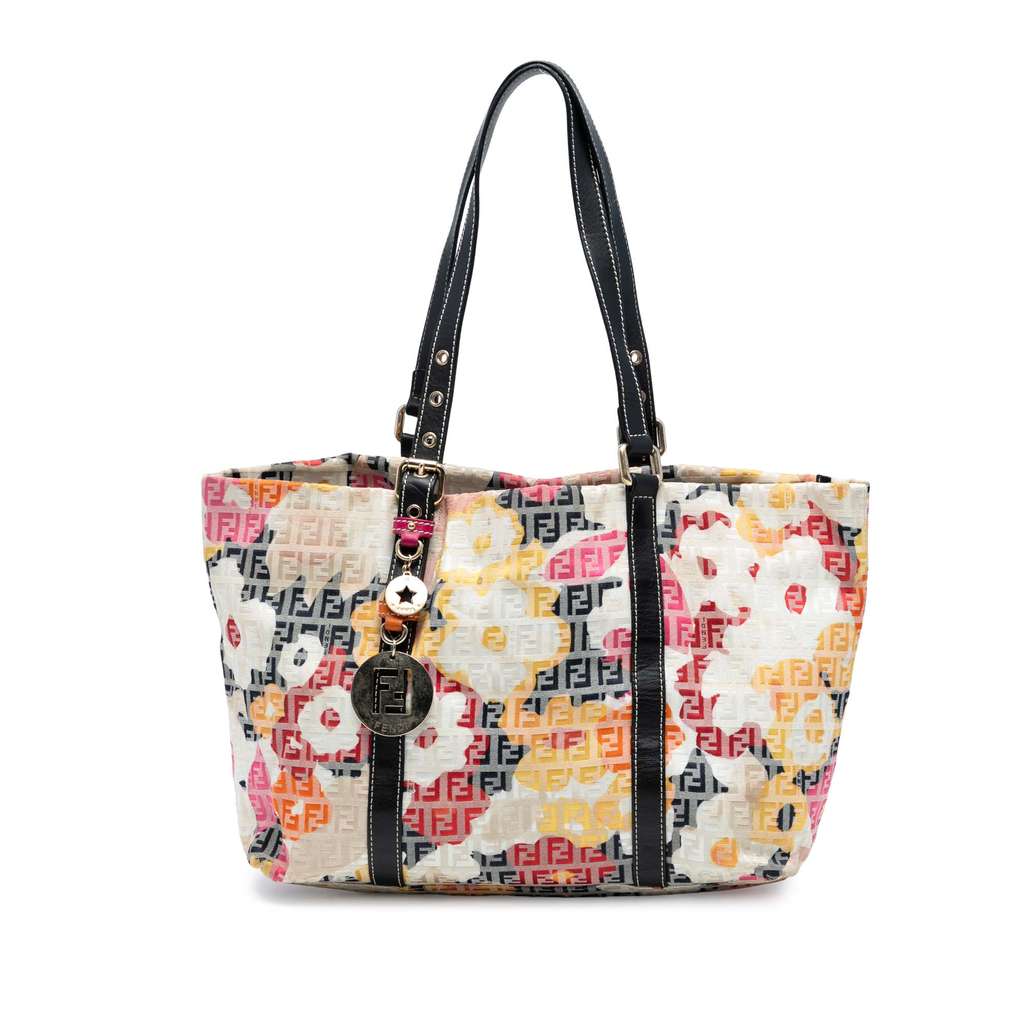 Fendi Zucchino Canvas Floral Forever Tote