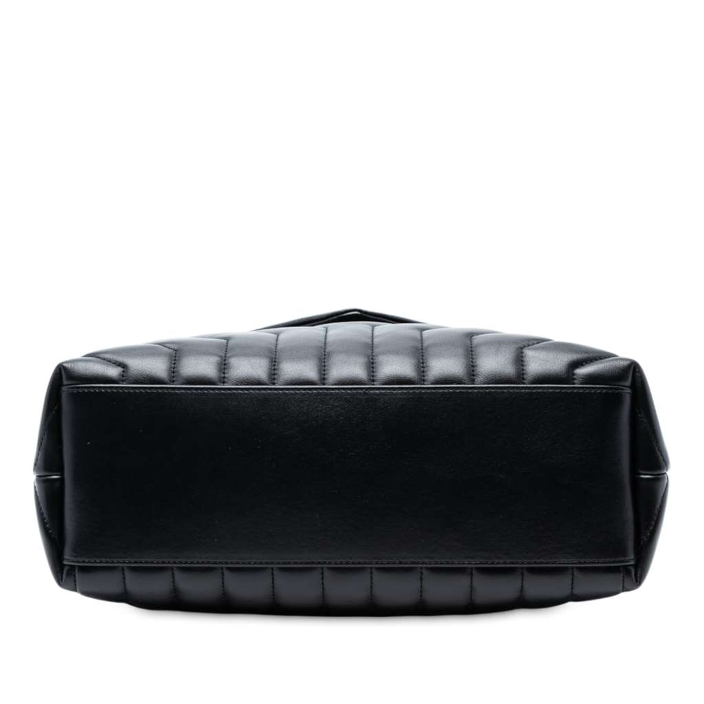 Saint Laurent Medium Chevron Leather Monogram LouLou Shoulder Bag - 3