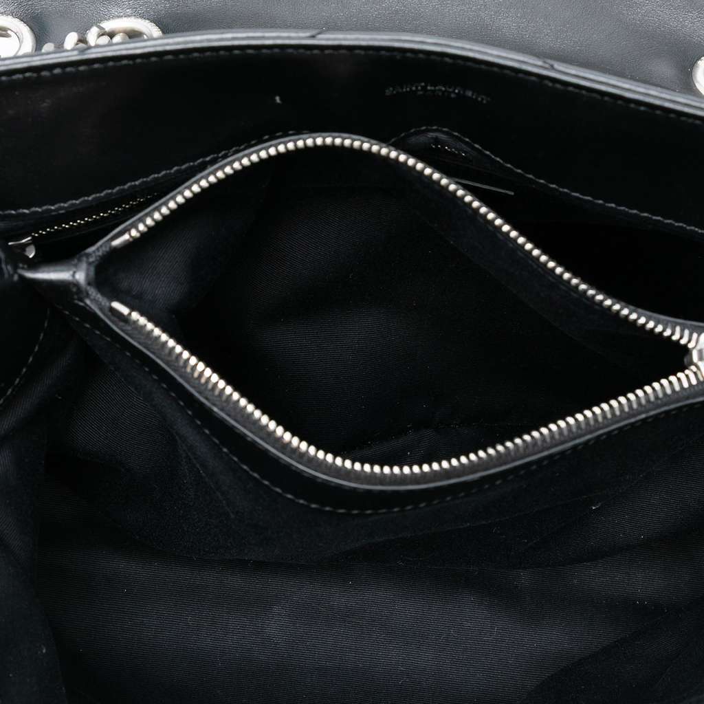 Saint Laurent Medium Chevron Leather Monogram LouLou Shoulder Bag - 4