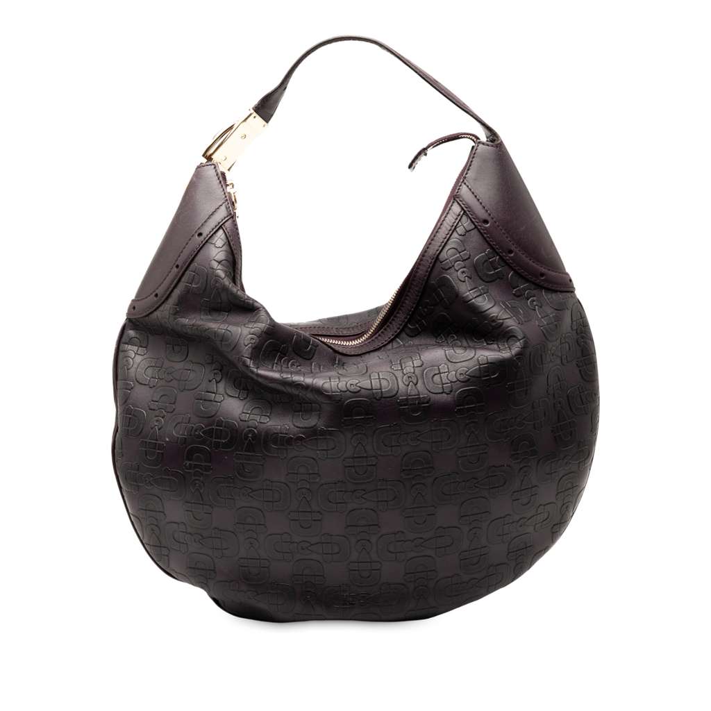 Gucci Embossed Leather Horsebit Glam Hobo