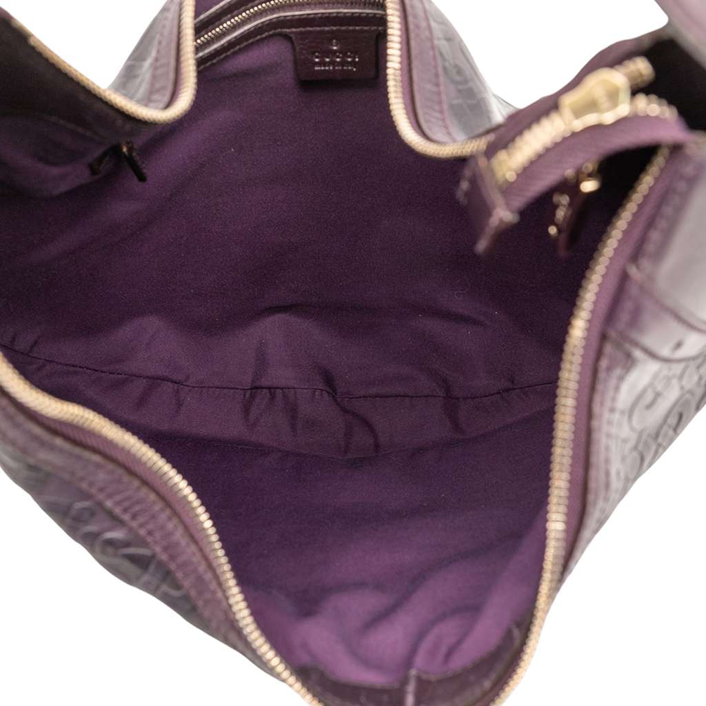 Gucci Embossed Leather Horsebit Glam Hobo - 4