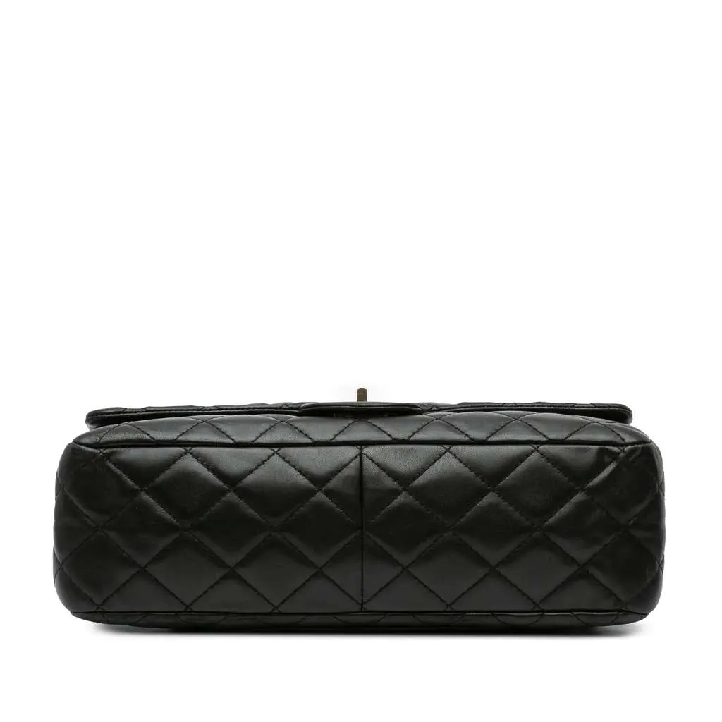 Chanel Paris-Shanghai Reissue 2.55 Quilted Lambskin Double Flap 227 Black Leather Fair - Inside View
