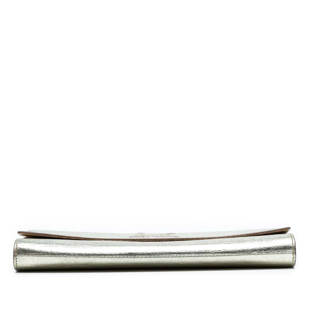 Saint Laurent Large Metallic Calfskin Monogram Belle De Jour Clutch - 3