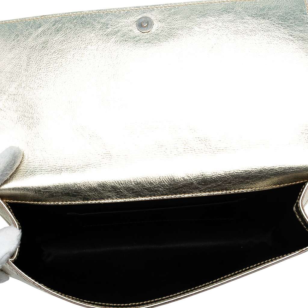 Saint Laurent Large Metallic Calfskin Monogram Belle De Jour Clutch - 4