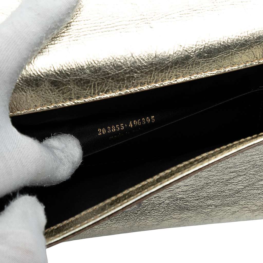 Saint Laurent Large Metallic Calfskin Monogram Belle De Jour Clutch - 5