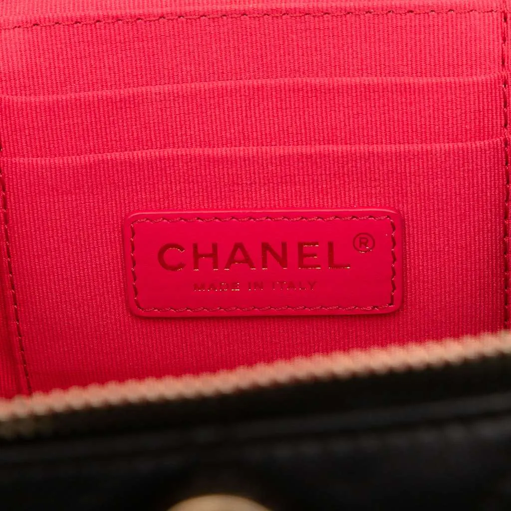 Chanel CC Quilted Calfskin Chain Top Handle Vanity Case on Strap Black Leather Very good - Box View