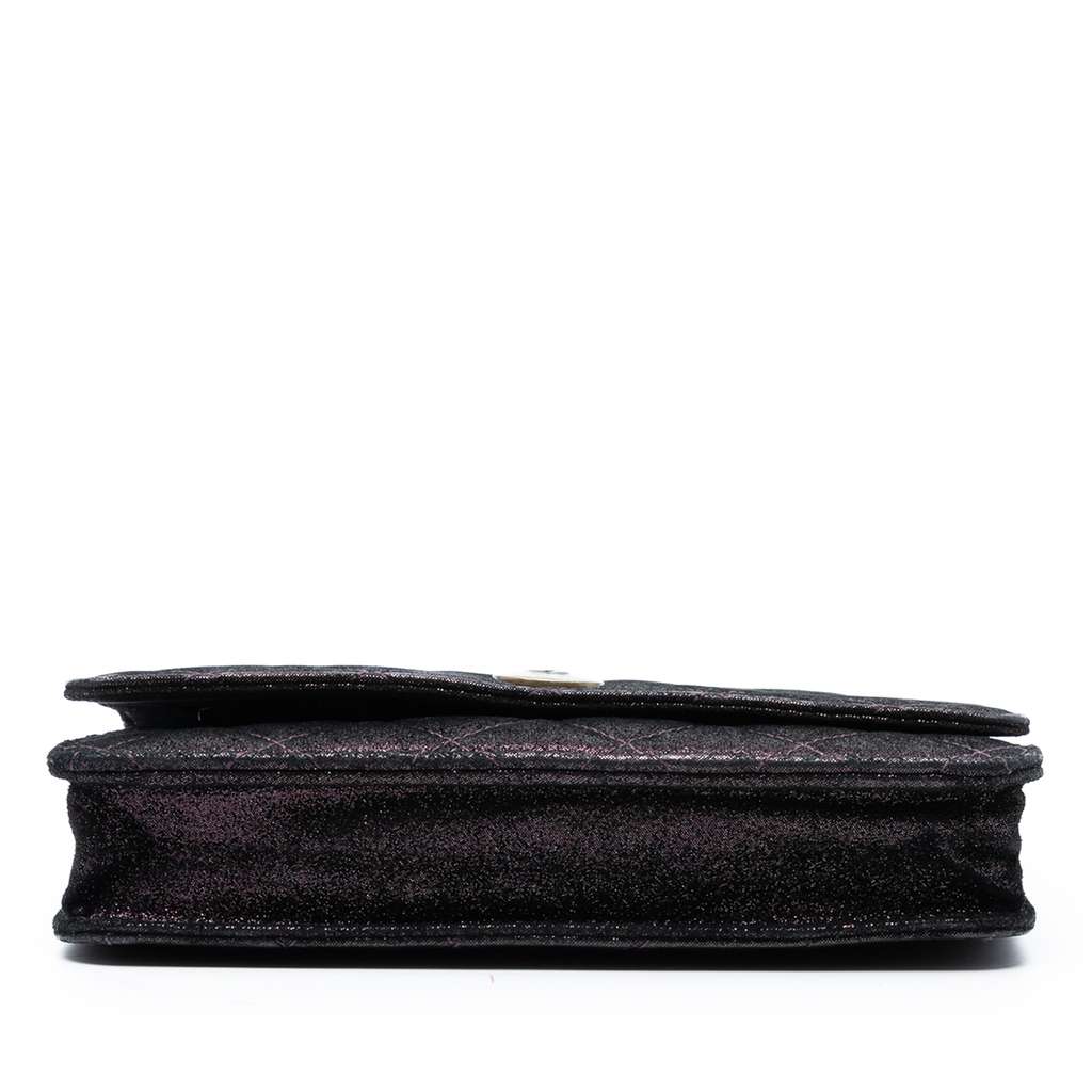 Chanel Quilted Iridescent Lambskin Tartan Button Wallet On Chain - 3
