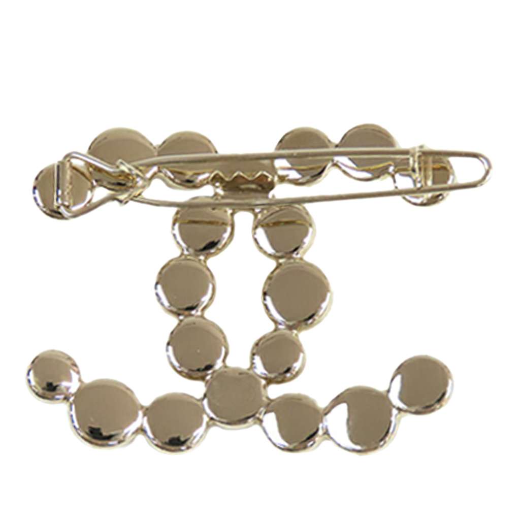 Chanel CC Gold Plated Beaded Barrette - 2