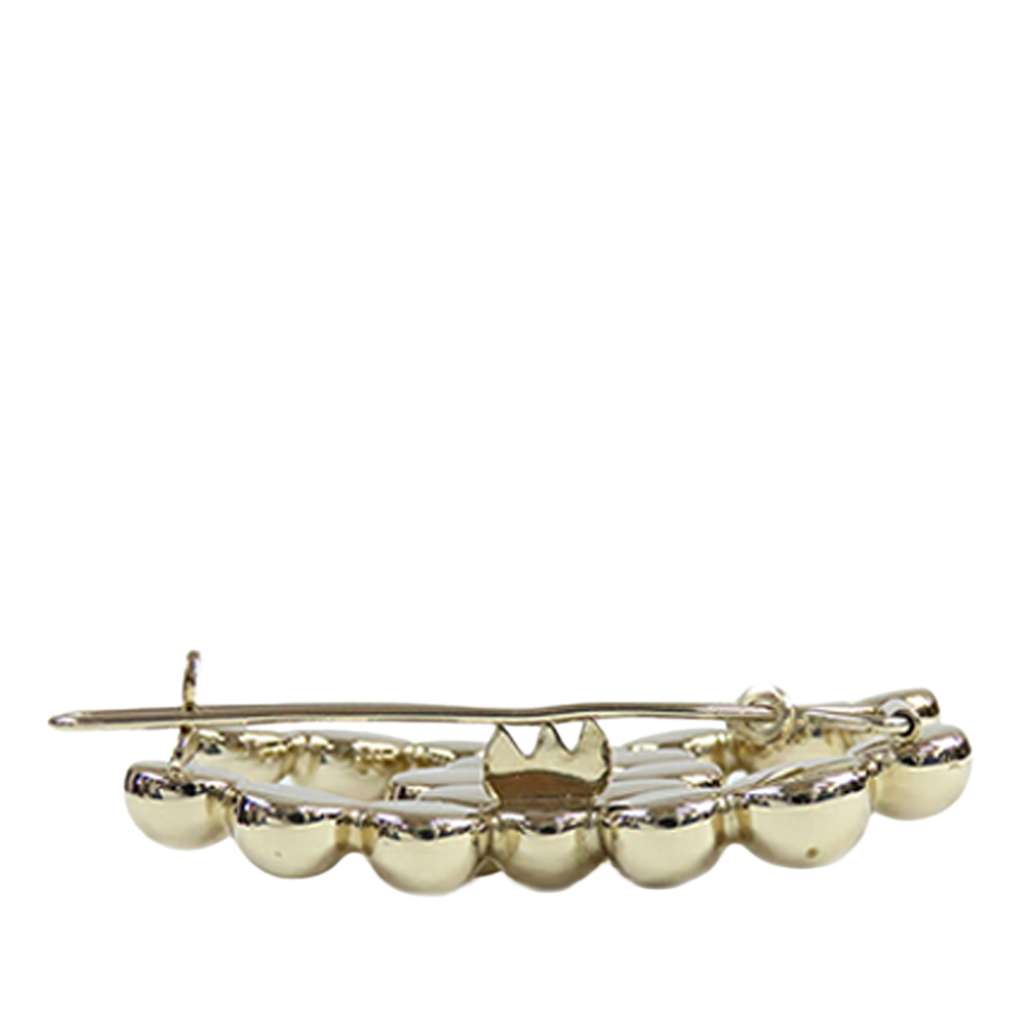Chanel CC Gold Plated Beaded Barrette - 3